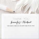Elegant Weddenschap Bedankt dat je het adres terug Etiket<br><div class="desc">Creëer uw eigen aangepast, gepersonaliseerd, eenvoudig, elegant modern gewoon wit, bedankt dat u het label van het retouradres opneemt. Voer gewoon de namen en het adres van de bruid en de bruidegom/vrouw en man in. Elegant bedankt dat je de adreslabels teruggeeft voor gebruik op bruiloft, huwelijksverjaardag, verjaardag, vrijgezellenfeest, baby shower,...</div>