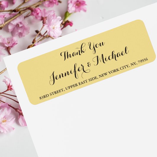 Elegant Weddenschap Bedankt dat je het adres terug Etiket