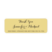 Elegant Weddenschap Bedankt dat je het adres terug Etiket (Voorkant)