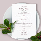 Elegant Weddenschap Calligraphy Burgundy Dinner Me Menu