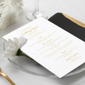 Elegant Weddenschap Calligraphy Chic Gold White Di Menu