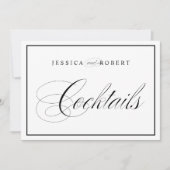 Elegant Weddenschap Cocktails Black Border Kaart (Voorkant)