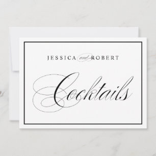 Elegant Weddenschap Cocktails Black Border Kaart