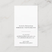 Elegant Weddenschap Fotografie Verticaal Visitekaartje (Achterkant)