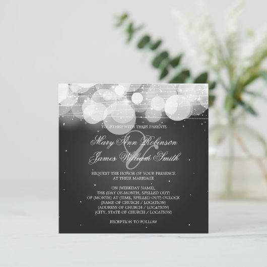 Elegant Weddenschap Glow & Sparkle Black Kaart (Staand voorkant)