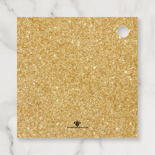 Elegant Weddenschap Hartelijk dank voor goudglitte Bedankjes Labels (Achterkant)