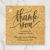 Elegant Weddenschap Hartelijk dank voor goudglitte Bedankjes Labels (Voorkant)