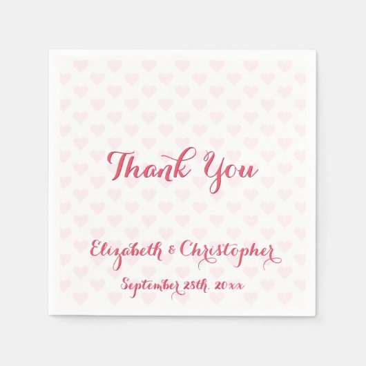 Elegant Weddenschap Hartelijk dank voor roze harte Servetten (Voorkant)