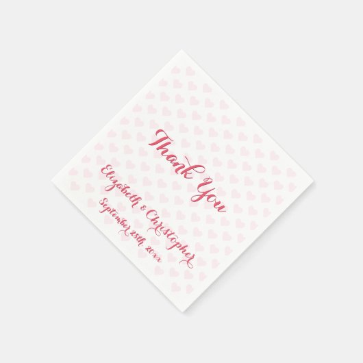 Elegant Weddenschap Hartelijk dank voor roze harte Servetten (Hoek)