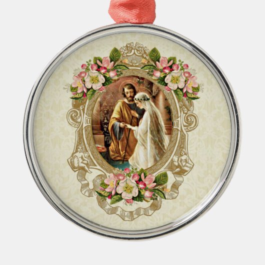  Elegant Weddenschap Katholieke Cherry Blossom Metalen Ornament (Voorkant)