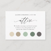 Elegant Weddenschap Kleur Dress Code invoegen Informatiekaartje (Voorkant)