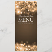 Elegant Weddenschap Menu Mousserende lichten Gold (Achterkant)