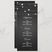 Elegant Weddenschap Menu Sparging Lines Black (Voorkant / Achterkant)