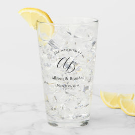 Elegant Weddenschap Monogram Script Aangepast Glas