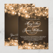 Elegant Weddenschap Mousserend Licht Gold Kaart (Voorkant / Achterkant)