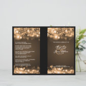 Elegant Weddenschap Program Sparging Lights Gold (Staand voorkant)