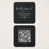 Elegant Weddenschap QR Code RSVP Website Vierkante Visitekaartjes (Voorkant /achterkant)