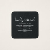 Elegant Weddenschap QR Code RSVP Website Vierkante Visitekaartjes (Voorkant)