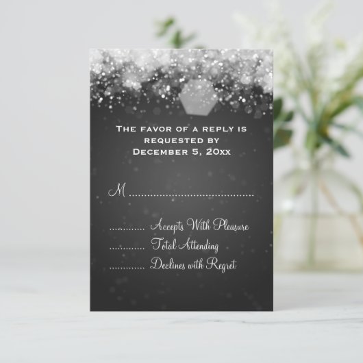 Elegant Weddenschap RSVP Sparging Night Black (Staand voorkant)