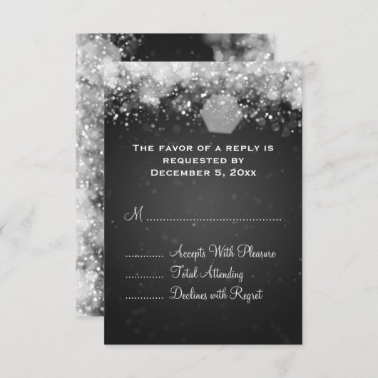 Elegant Weddenschap RSVP Sparging Night Black (Voorkant / Achterkant)