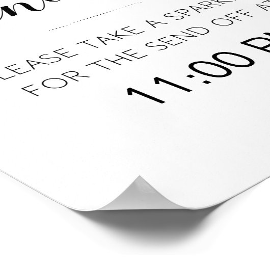 Elegant Weddenschap Sparkler Verzenden Afmelden Poster (Hoek)