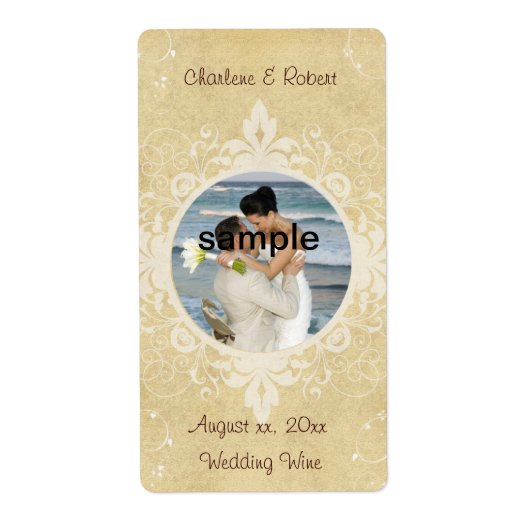 Elegant Weddenschap Voeg je foto-etiket toe Etiket (Voorkant)
