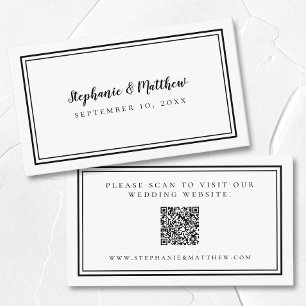 Elegant Weddenschap Website Modern QR Code Black W Informatiekaartje