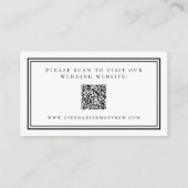 Elegant Weddenschap Website Modern QR Code Black W Informatiekaartje (Achterkant)