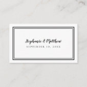 Elegant Weddenschap Website Modern QR Code Black W Informatiekaartje (Voorkant)