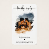 Elegant Weddenschap Website QR Code Foto RSVP Card Visitekaartje (Voorkant)