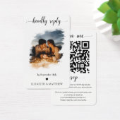 Elegant Weddenschap Website QR Code Foto RSVP Card Visitekaartje (Bureau)