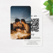 Elegant Weddenschap Website QR Code Foto RSVP Card Visitekaartje (Bureau)