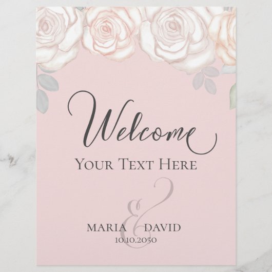 Elegant Weddenschap Welkom Creëer Uw eigen Blush P Flyer (Voorkant)