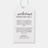 Elegant Weddenschap Welkom Gift Basket Bag Cadeaulabel (Voorkant)