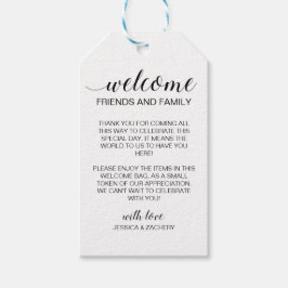 Elegant Weddenschap Welkom Gift Basket Bag Cadeaulabel