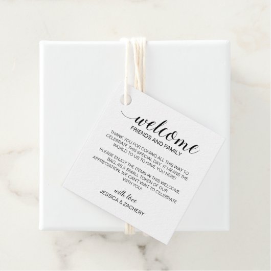 Elegant Weddenschap Welkomstcadeau voor mandje Bedankjes Labels (In situ)