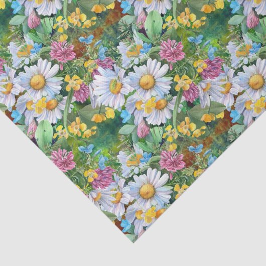 elegant Weddenschap wilde bloemen getild patroon Tissuepapier (Detail)