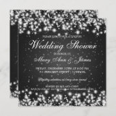 Elegant Weddenschap Winter Sparkle Black Kaart (Voorkant / Achterkant)