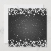 Elegant Weddenschap Winter Sparkle Black Kaart (Achterkant)