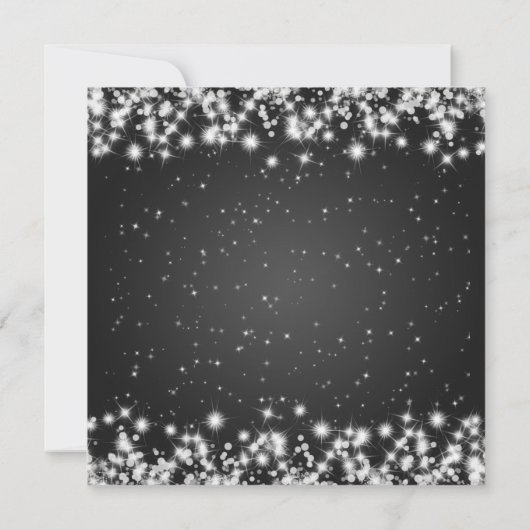 Elegant Weddenschap Winter Sparkle Black Kaart (Achterkant)