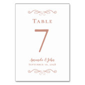 Elegant Weddenschappen Reception Calligraphy Roos  Kaart (Achterkant)