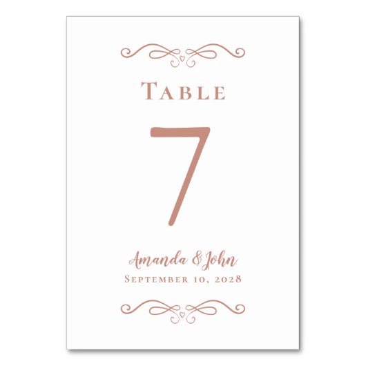 Elegant Weddenschappen Reception Calligraphy Roos  Kaart (Voorkant)