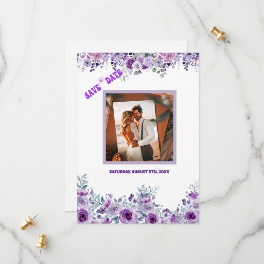 Elegant Wedding 007 beroemd gemaakt door Nasrin Save The Date (Voorkant / Achterkant in situ)