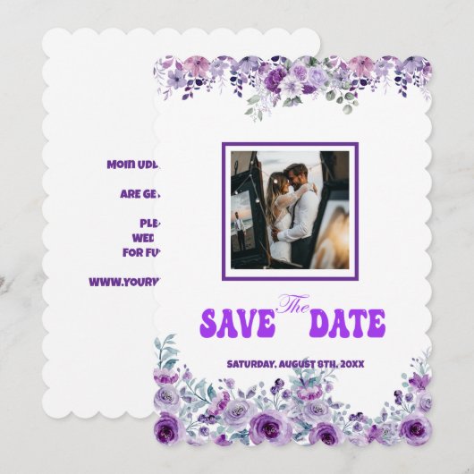 Elegant Wedding 007 van Nasrin Save the Date (Voorkant / Achterkant)