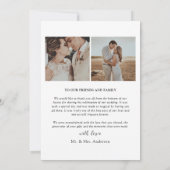 Elegant Wedding 3 Foto Hartelijk dank Bedankkaart (Achterkant)