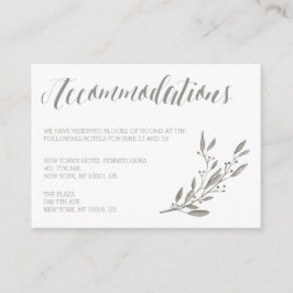 Elegant Wedding Accommodatie Kaarten Gray Floral