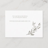 Elegant Wedding Accommodatie Kaarten Gray Floral (Achterkant)