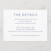 Elegant Wedding Accommodation Details Informatiekaartje (Voorkant)