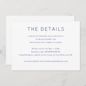 Elegant Wedding Accommodation Details Informatiekaartje (Voorkant / Achterkant)