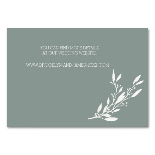 Elegant Wedding Accommodation Kaart Sage (Achterkant)